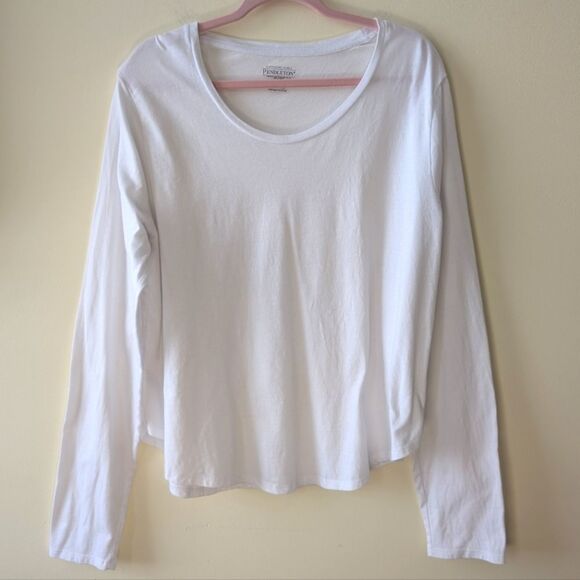 Pendleton Plus Size Long Sleeve White Scoop Neck Tee XXL - Picture 1 of 5